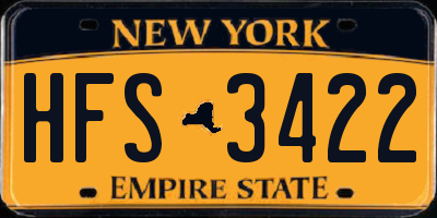 NY license plate HFS3422