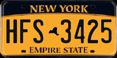 NY license plate HFS3425