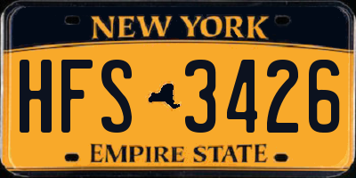 NY license plate HFS3426