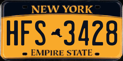 NY license plate HFS3428