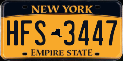 NY license plate HFS3447