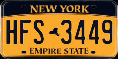 NY license plate HFS3449