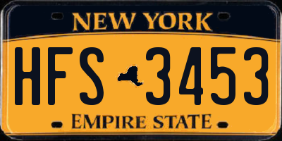 NY license plate HFS3453