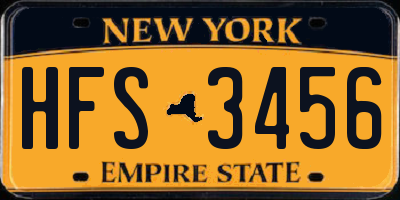 NY license plate HFS3456