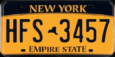 NY license plate HFS3457