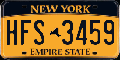 NY license plate HFS3459