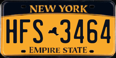 NY license plate HFS3464