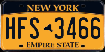 NY license plate HFS3466