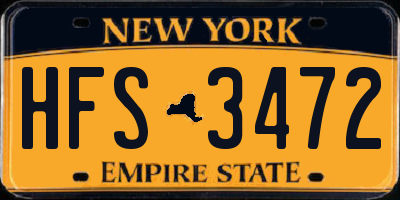 NY license plate HFS3472