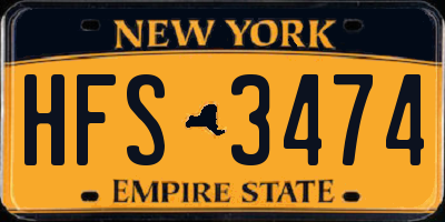 NY license plate HFS3474