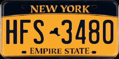 NY license plate HFS3480