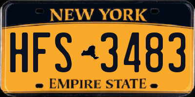 NY license plate HFS3483