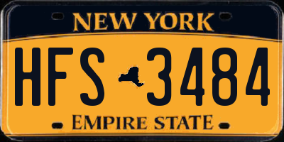 NY license plate HFS3484