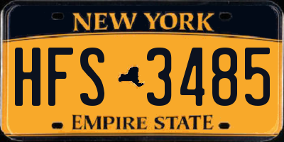 NY license plate HFS3485