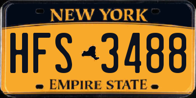NY license plate HFS3488
