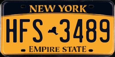 NY license plate HFS3489