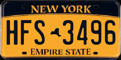 NY license plate HFS3496