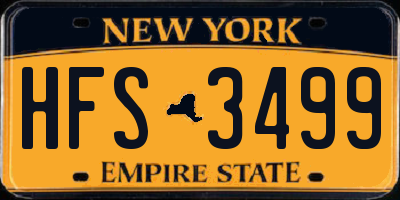 NY license plate HFS3499