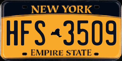 NY license plate HFS3509