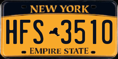 NY license plate HFS3510