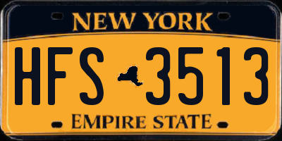 NY license plate HFS3513