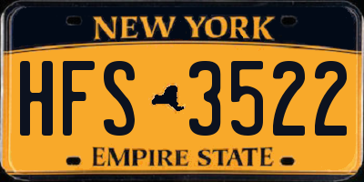 NY license plate HFS3522