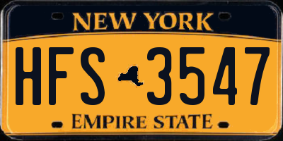 NY license plate HFS3547