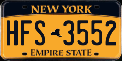 NY license plate HFS3552