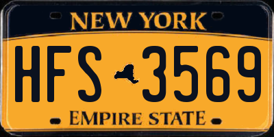 NY license plate HFS3569