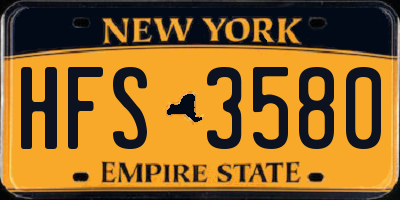 NY license plate HFS3580