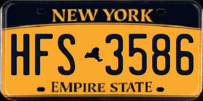 NY license plate HFS3586