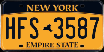 NY license plate HFS3587