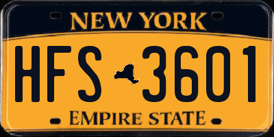 NY license plate HFS3601