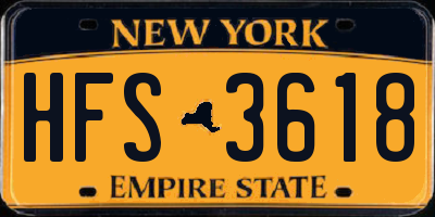 NY license plate HFS3618