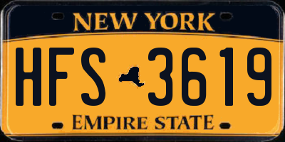 NY license plate HFS3619