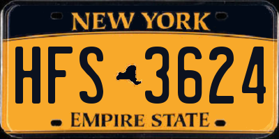 NY license plate HFS3624