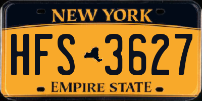 NY license plate HFS3627