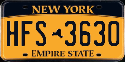 NY license plate HFS3630