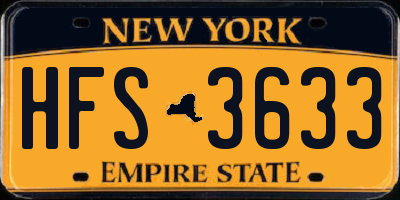NY license plate HFS3633