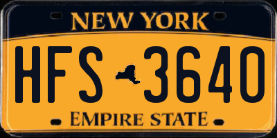 NY license plate HFS3640