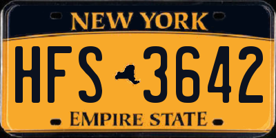 NY license plate HFS3642