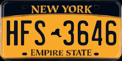 NY license plate HFS3646