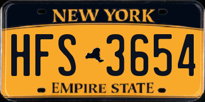 NY license plate HFS3654