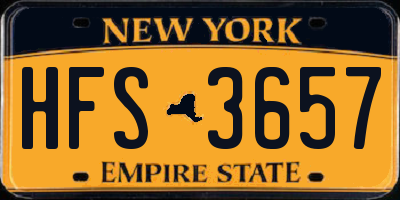 NY license plate HFS3657