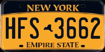 NY license plate HFS3662
