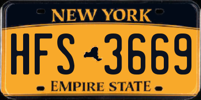 NY license plate HFS3669