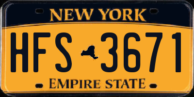 NY license plate HFS3671