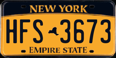 NY license plate HFS3673