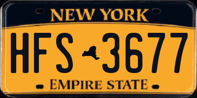 NY license plate HFS3677