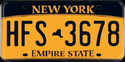 NY license plate HFS3678